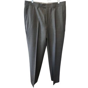 Santorelli Romeo Luxury Serge Mens 34 Grey Virgin Wool Dress Pants Made in Italy